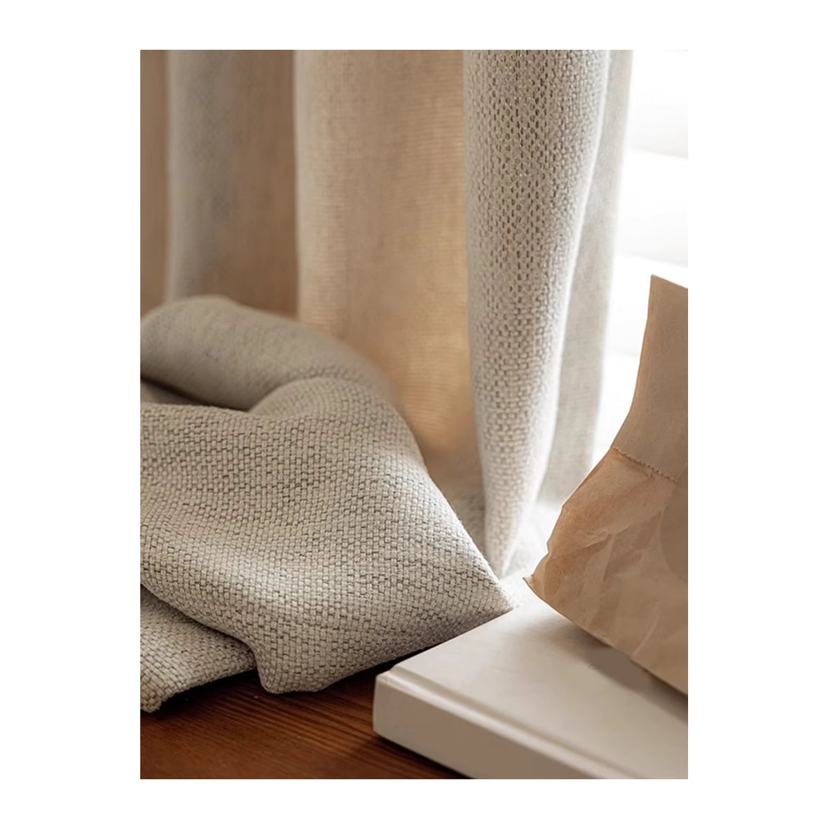 CENTURyMiG Blackout Vorhang aus Chenille in Creme und Beige für Wohnzimmer und Schlafzimmer - Bild 3