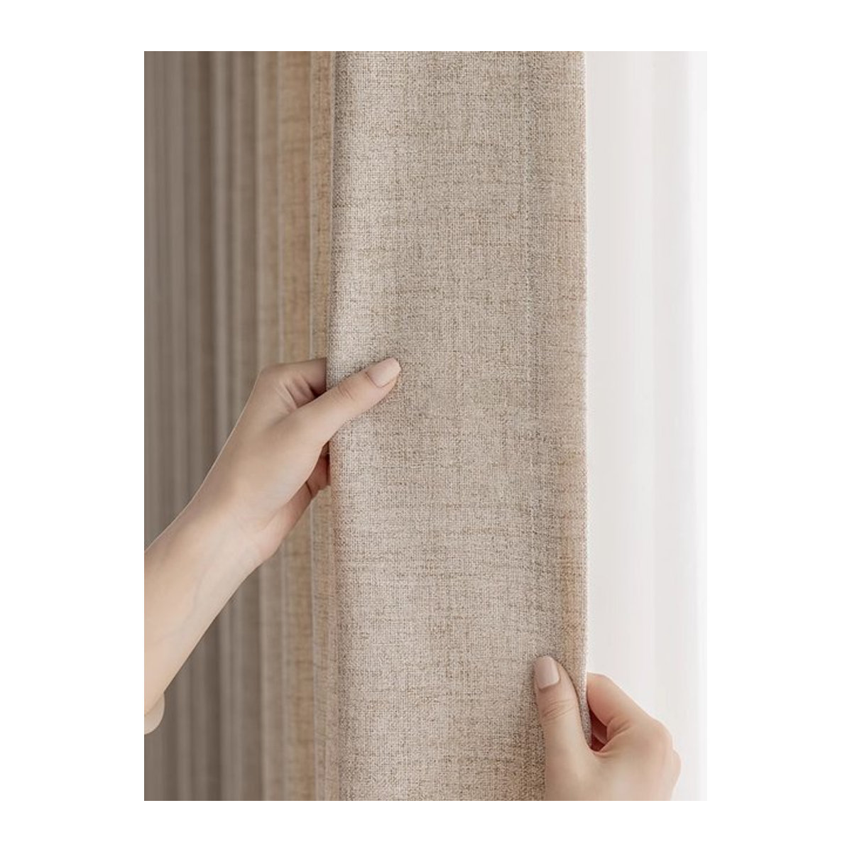 CENTURyMiG Leinen-Gaze-Vorhang halbverdunkelnd in Creme Beige Gelb - Bild 1