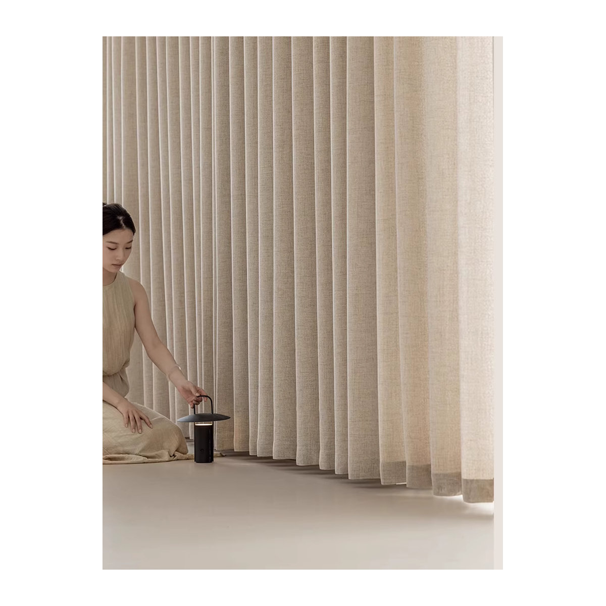 CENTURyMiG Leinen-Gaze-Vorhang halbverdunkelnd in Creme Beige Gelb - Bild 5