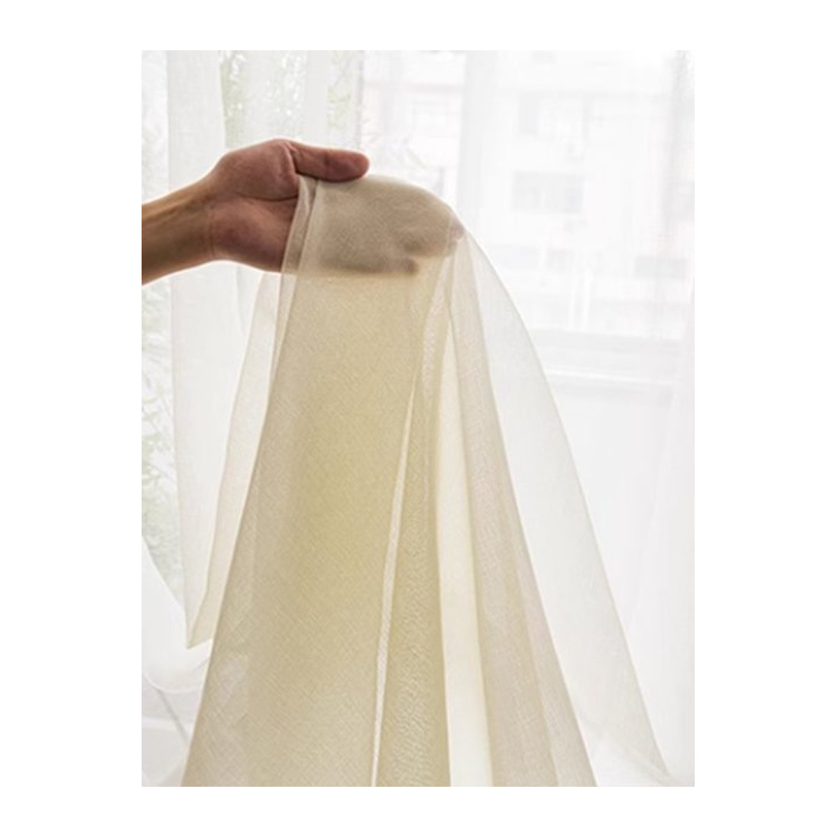 CENTURyMiG Transparente Organza-Vorhänge in Gelb, Moderne Tüll-Voile-Fensterdekoration für Wohnzimmer und Küche - Bild 1