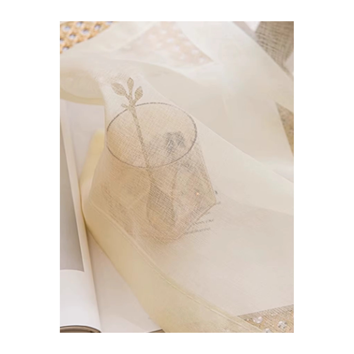CENTURyMiG Transparente Organza-Vorhänge in Gelb, Moderne Tüll-Voile-Fensterdekoration für Wohnzimmer und Küche - Bild 2