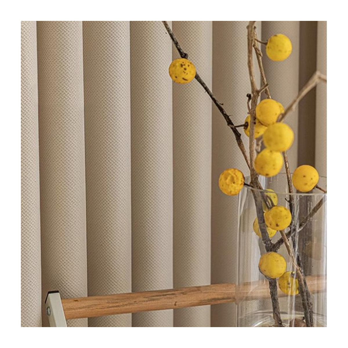 CENTURyMiG Verdunkelungsvorhänge aus Chenille im Retro-Mittelalter-Stil für Schlafzimmer und Wohnzimmer, Farbe: Braun/Beige - Bild 1