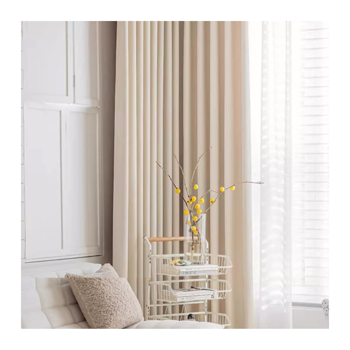 CENTURyMiG Verdunkelungsvorhänge aus Chenille im Retro-Mittelalter-Stil für Schlafzimmer und Wohnzimmer, Farbe: Braun/Beige - Bild 2