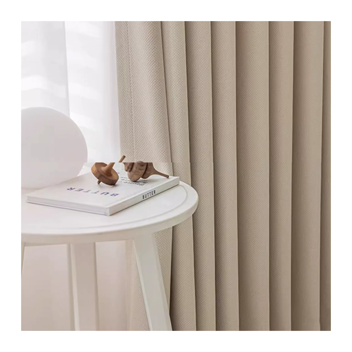 CENTURyMiG Verdunkelungsvorhänge aus Chenille im Retro-Mittelalter-Stil für Schlafzimmer und Wohnzimmer, Farbe: Braun/Beige - Bild 3