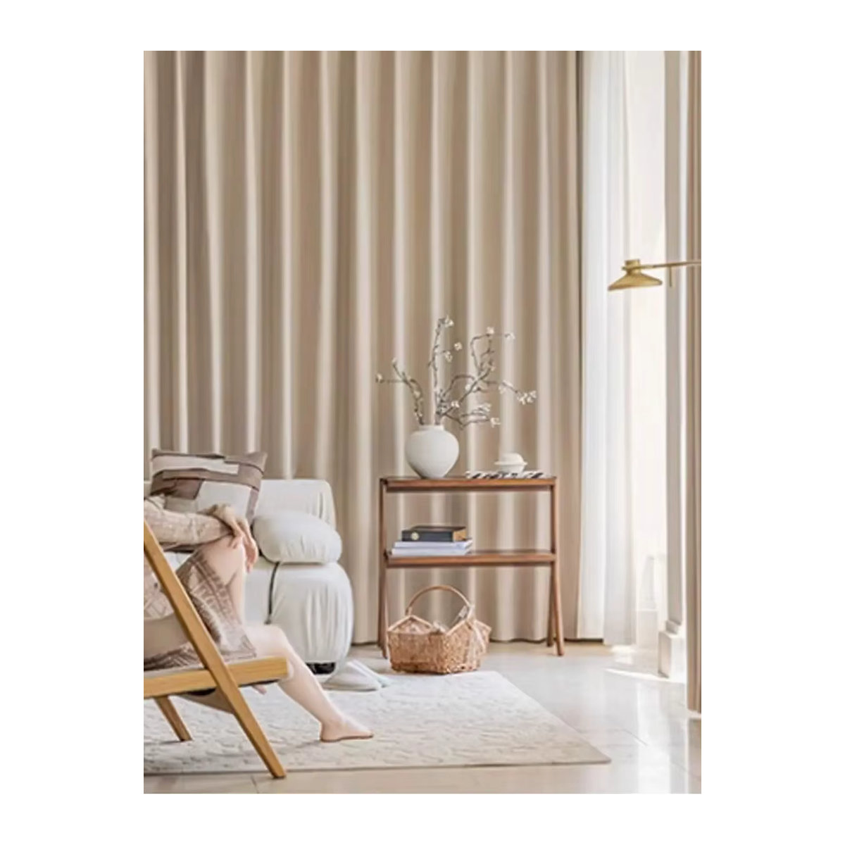 CENTURyMiG Verdunkelungsvorhänge aus Chenille im Retro-Mittelalter-Stil für Schlafzimmer und Wohnzimmer, Farbe: Braun/Beige - Bild 5