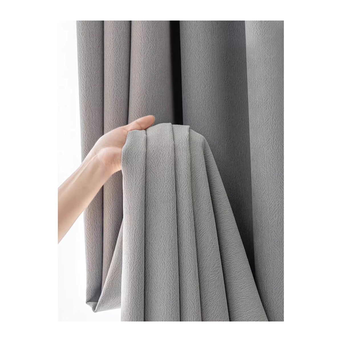 CENTURyMiG Verdunkelungsvorhänge aus Jacquard-Chenille mit Kiefernblatt-Muster in Grau - Bild 6