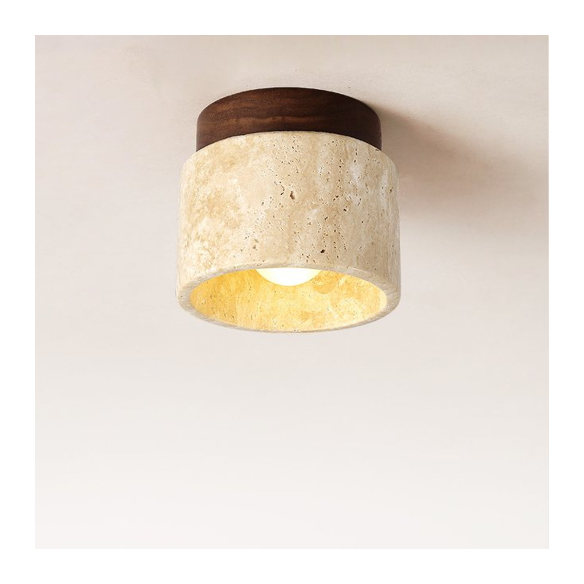 Ceropegia Deckenlampe im Retro-Stil aus Beton in Gelb und Beige - Bild 1
