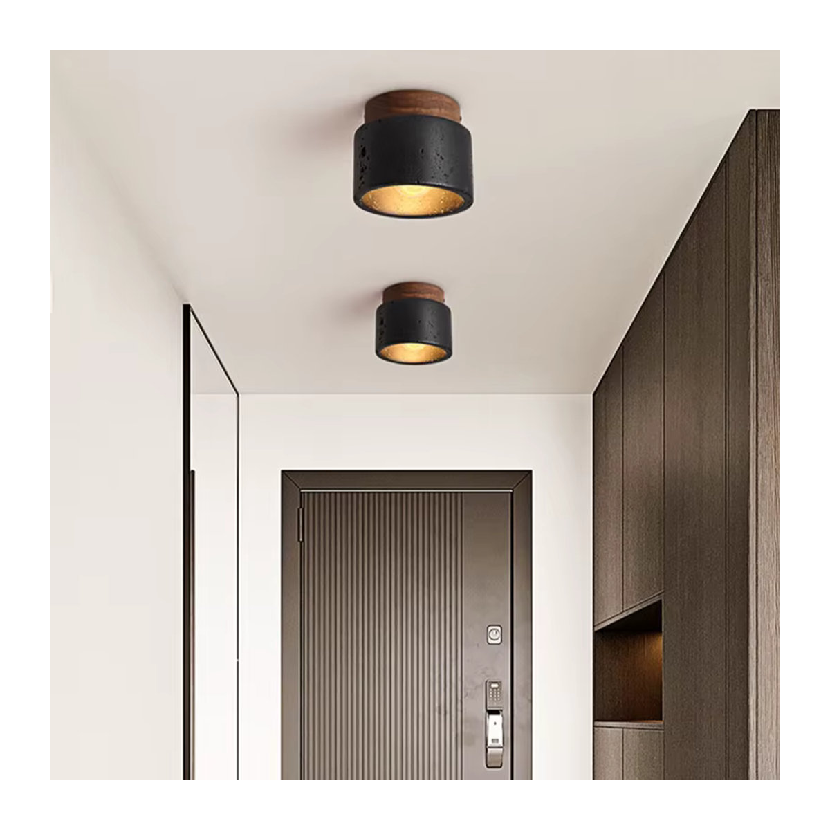 Ceropegia Deckenlampe in Schwarz im modernen minimalistischen Wabi-Sabi Design aus Beton - Bild 2