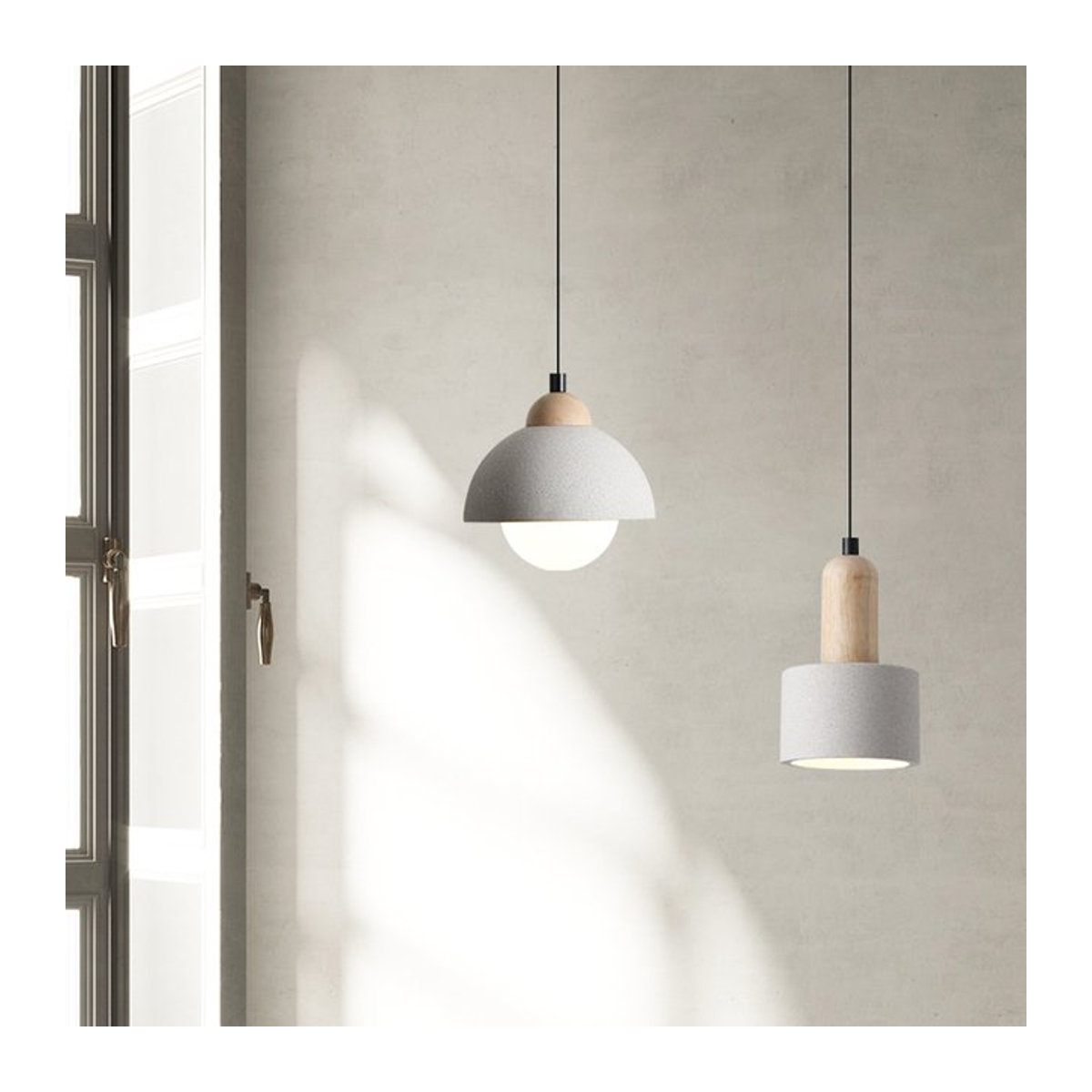 Ceropegia Deckenleuchte im Wabi-Sabi Stil aus Beton in Grau für Schlafzimmer und Eingangsbereich - Bild 1
