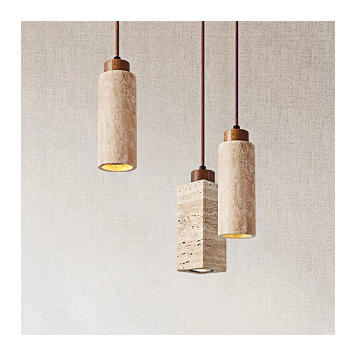 Ceropegia Kronleuchter im Wabi-Sabi Design aus Stein in Gelb und Beige für Schlafzimmer und Restaurant im Retro-Stil - Bild 1