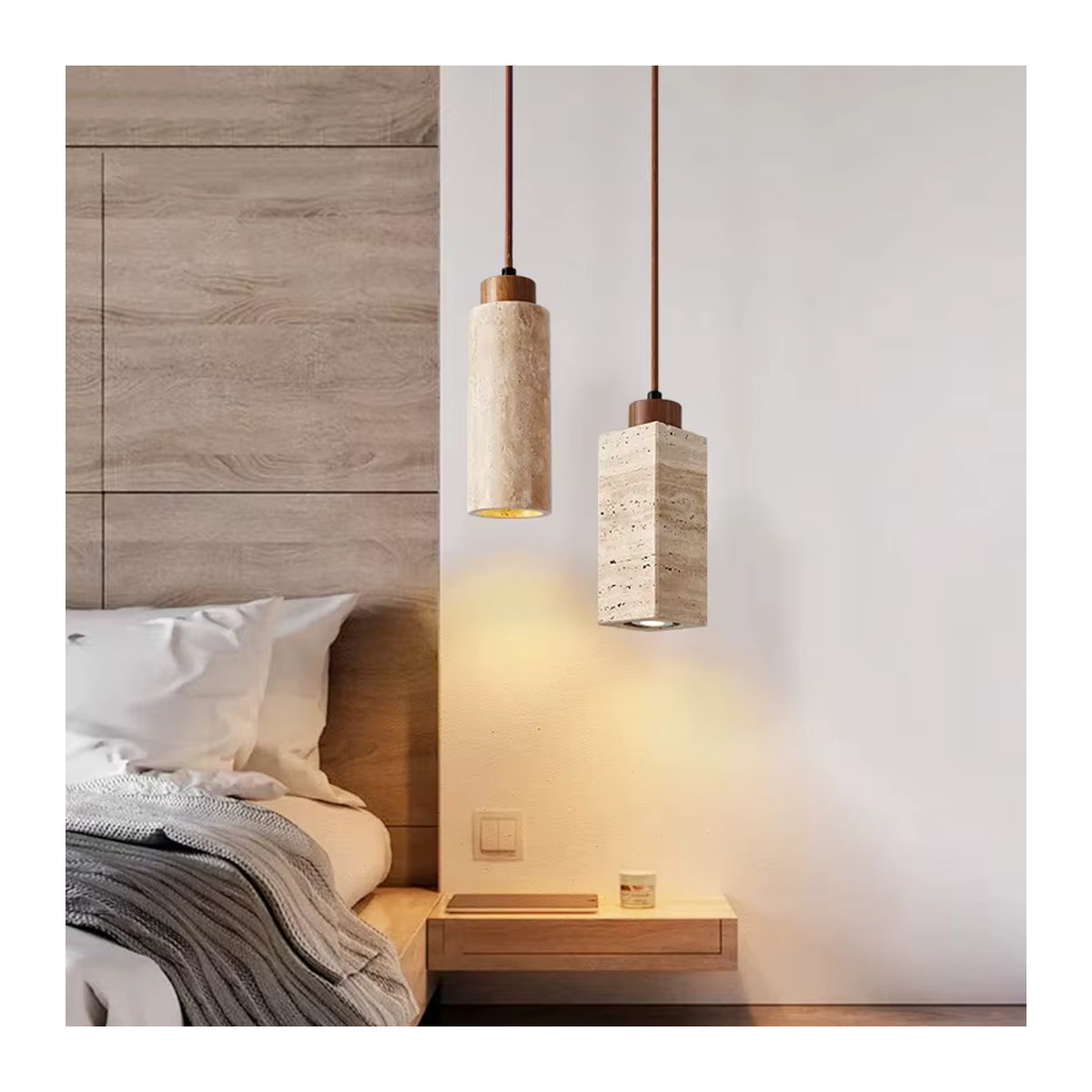 Ceropegia Kronleuchter im Wabi-Sabi Design aus Stein in Gelb und Beige für Schlafzimmer und Restaurant im Retro-Stil - Bild 2