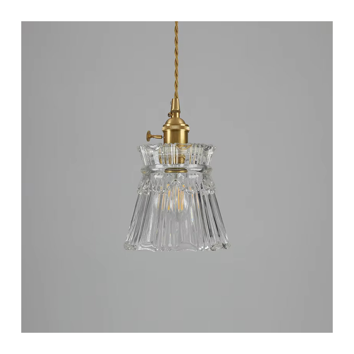 Ceropegia Vintage Nordic Wellen Glas Pendelleuchte im skandinavischen Retro-Design für Schlafzimmer, Esszimmer und Küche mit Schalter - Bild 4