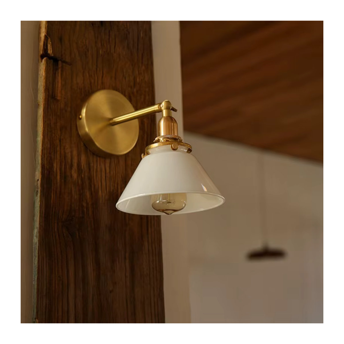 Ceropegia Wandleuchte im Retro-Design mit Glas und Bronze in Gelb - Bild 3