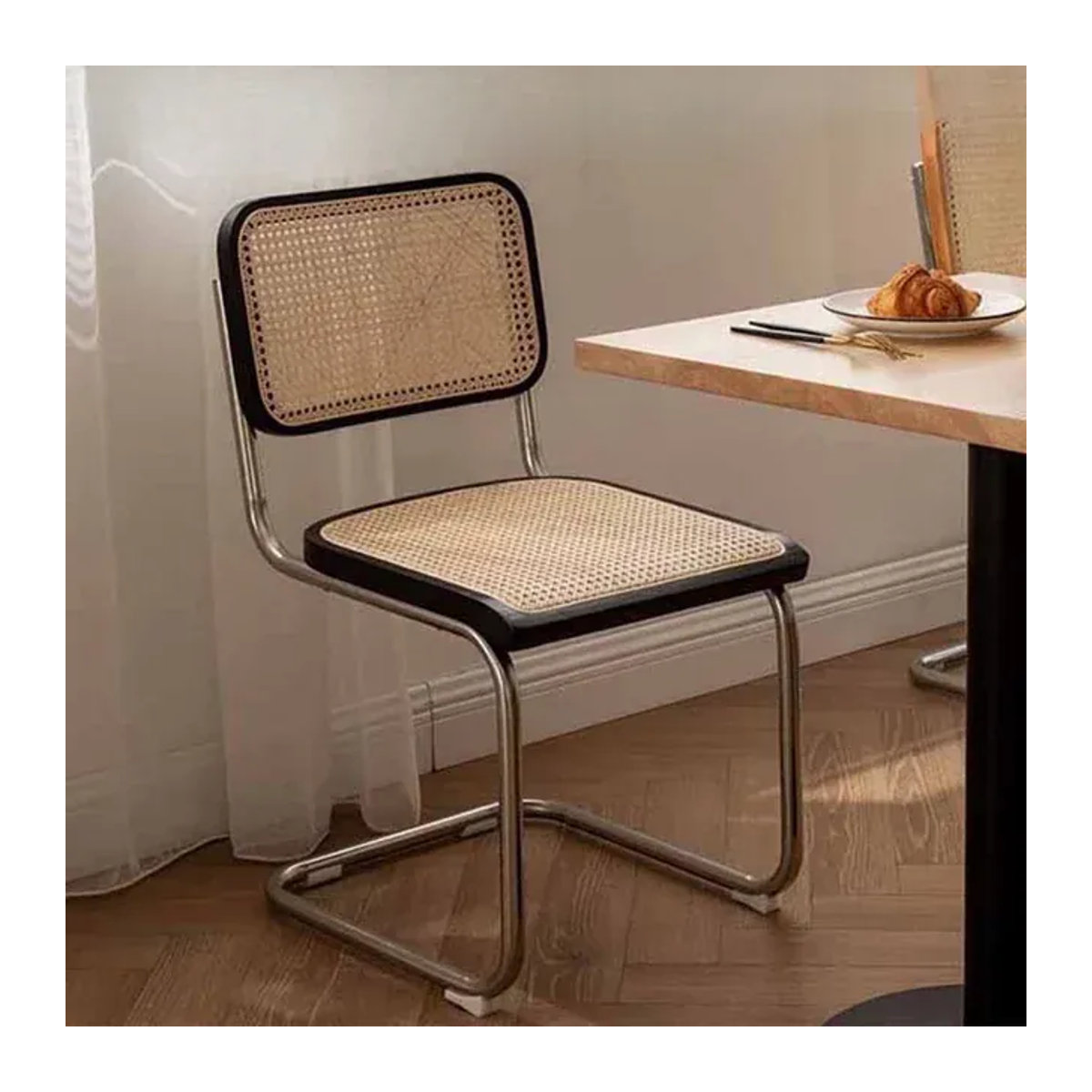 Cesca Esszimmerstuhl im skandinavischen Design aus Holz und Rattan in Natur/Beige - Bild 1