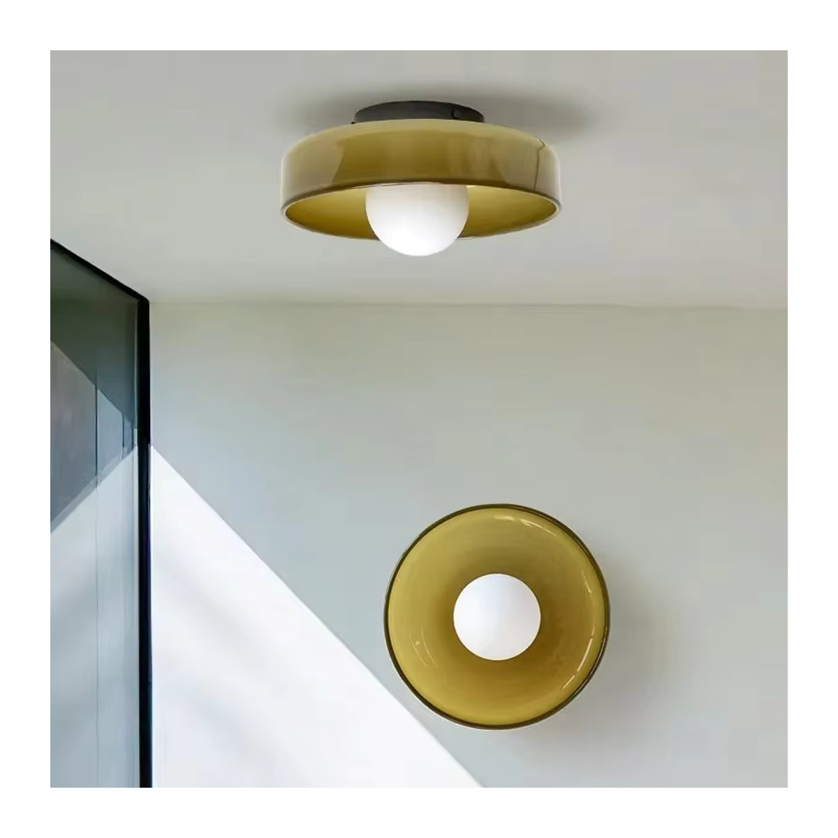 CETANT Deckenlampe aus Glas im Vintage-Stil mit G9-Fassung in Gelb - Bild 2
