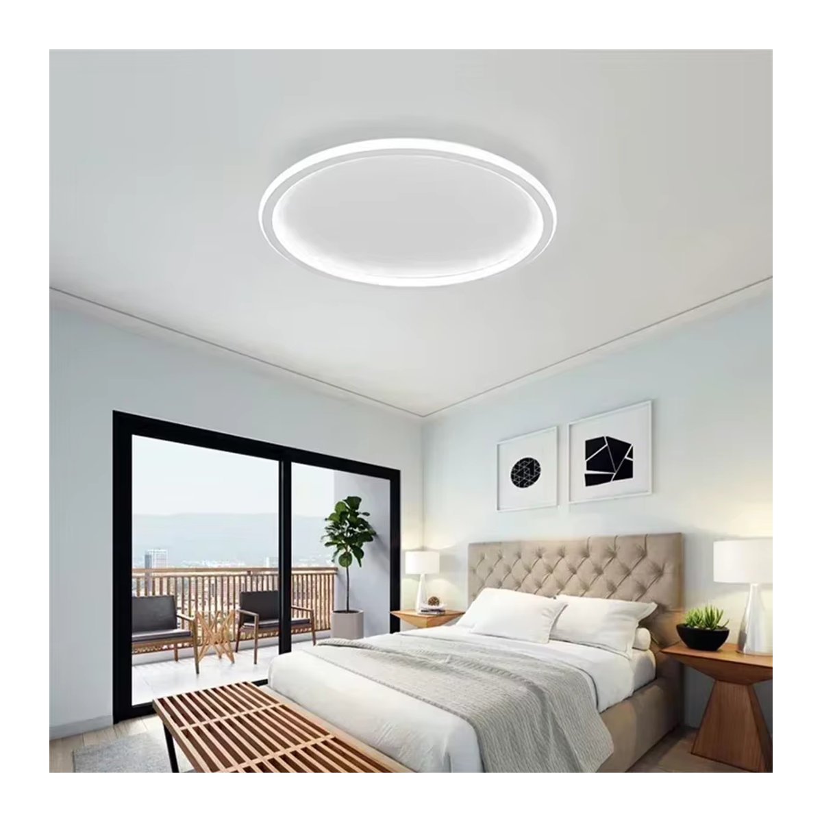 CETANT LED-Deckenleuchte in Weiß mit Fernbedienung und einstellbarer Farbtemperatur sowie Helligkeit für Wohnzimmer, Schlafzimmer und Küche - Bild 3