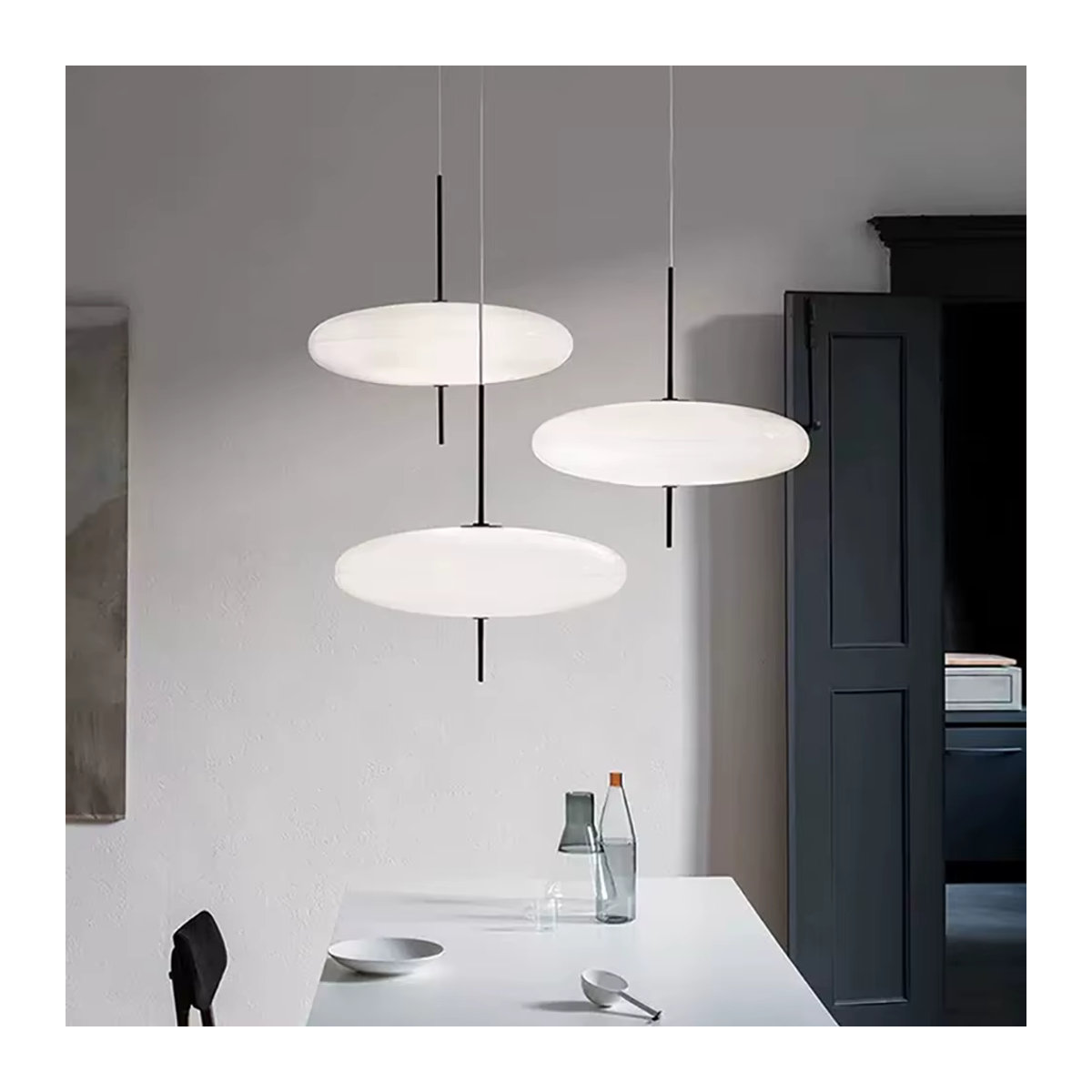 CETANT Moderne LED-Pendelleuchte im fliegenden Untertassen-Stil in Schwarz oder Weiß - Bild 3