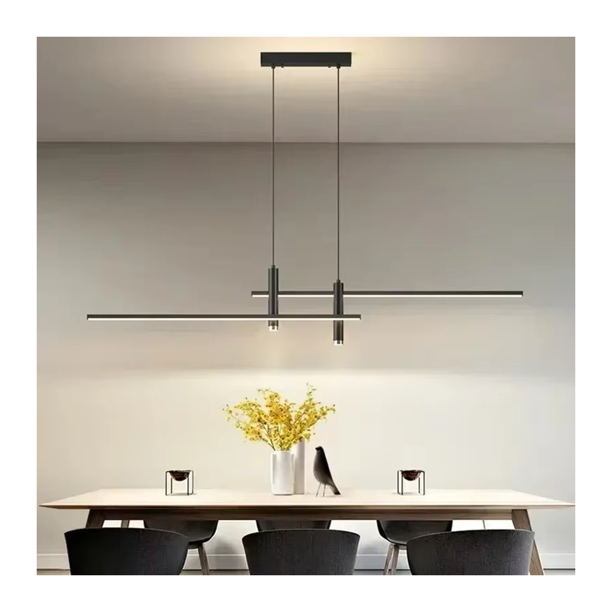 CETANT Moderne LED-Pendelleuchte in Schwarz, minimalistische Hängeleuchte für den Innenbereich - Bild 3