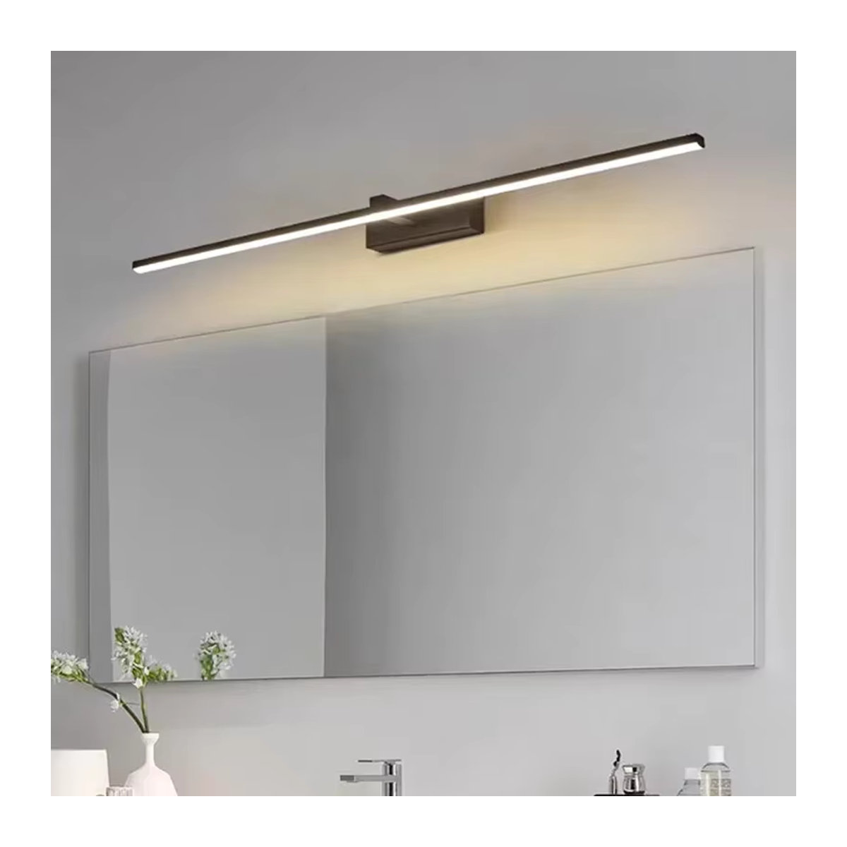 CETANT Moderne LED-Wandleuchte aus Aluminium in Schwarz als dekorative Streifenleuchte für Badezimmer, Küche und Innenräume - Bild 2