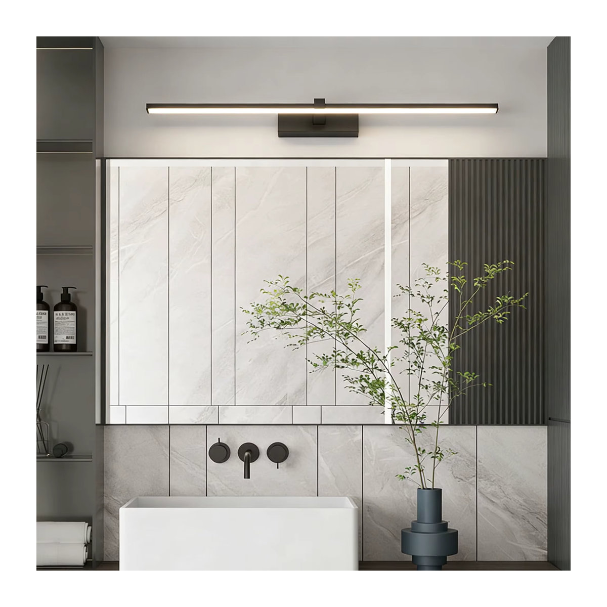CETANT Moderne LED-Wandleuchte in Schwarz/Weiß mit minimalistischem Design für Badezimmer und Wohnräume - Bild 2