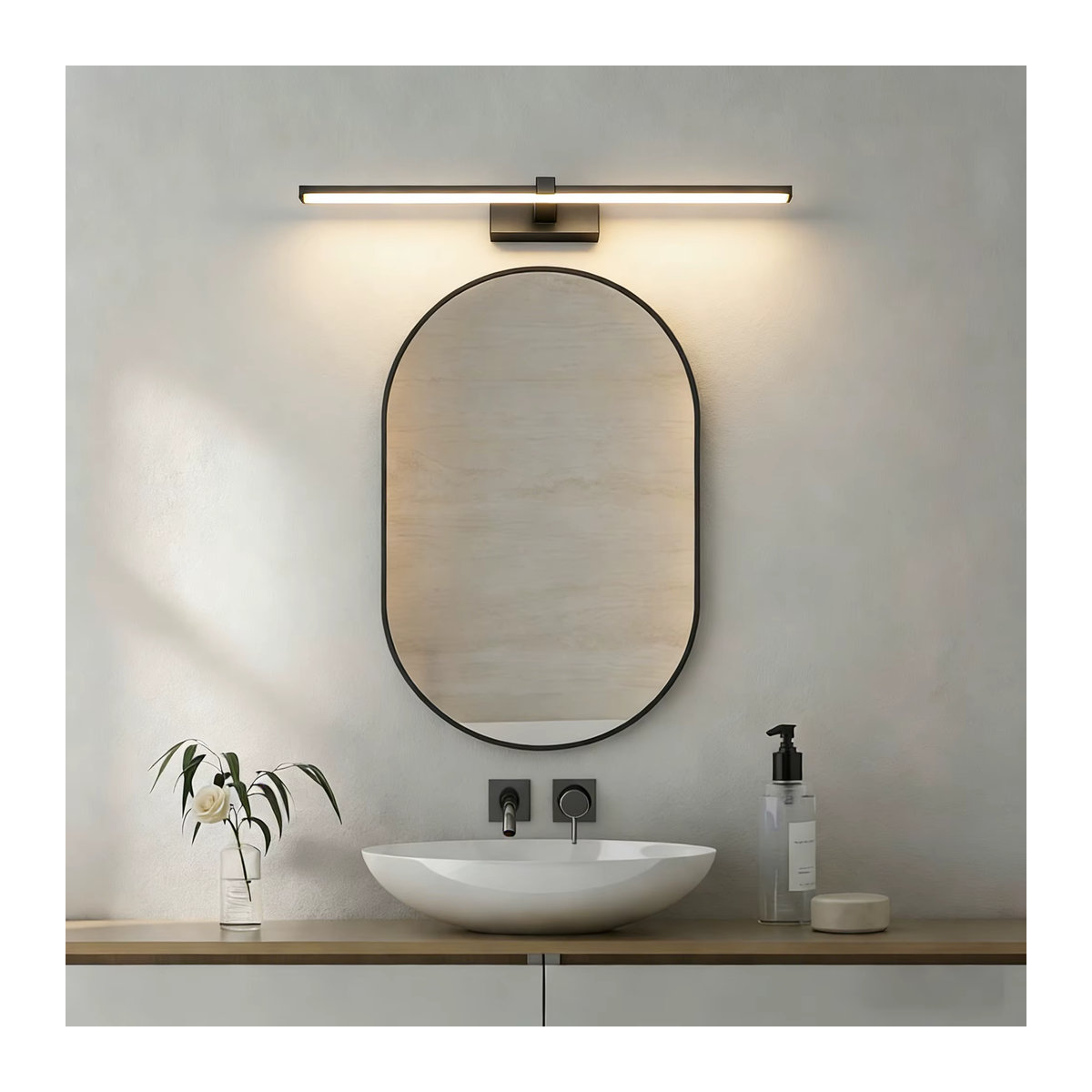 CETANT Moderne LED-Wandleuchte in Schwarz/Weiß mit minimalistischem Design für Badezimmer und Wohnräume - Bild 4