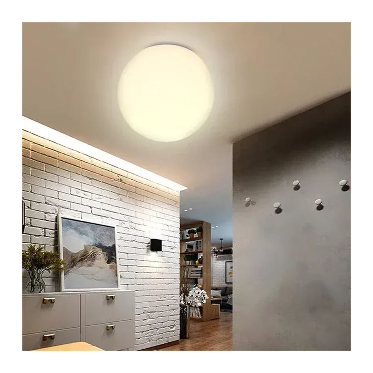 CETANT Nordic Deckenlampe aus Glas in Weiß mit LED und warmweißem Licht, minimalistisches Design für Schlafzimmer, Flur und Eingangsbereich - Bild 1