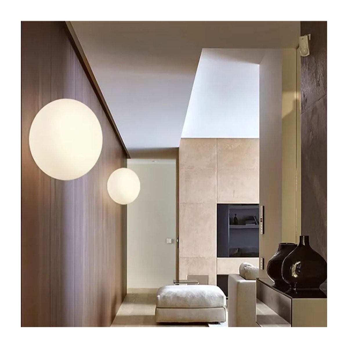 CETANT Nordic Deckenlampe aus Glas in Weiß mit LED und warmweißem Licht, minimalistisches Design für Schlafzimmer, Flur und Eingangsbereich - Bild 3