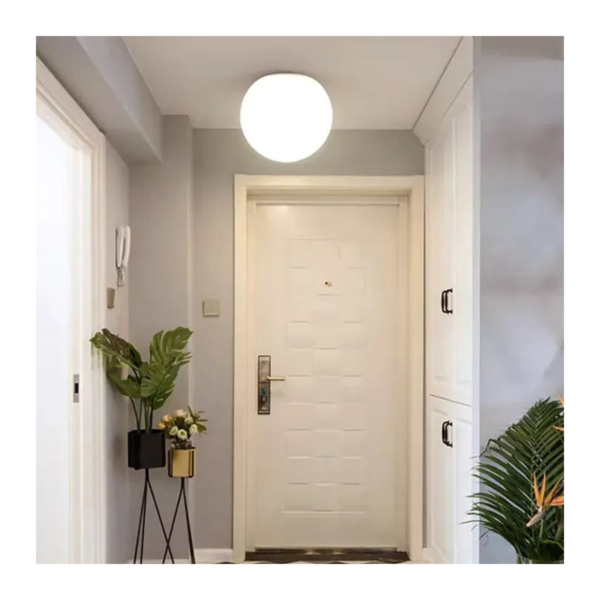 CETANT Nordic Deckenlampe aus Glas in Weiß mit LED und warmweißem Licht, minimalistisches Design für Schlafzimmer, Flur und Eingangsbereich - Bild 5