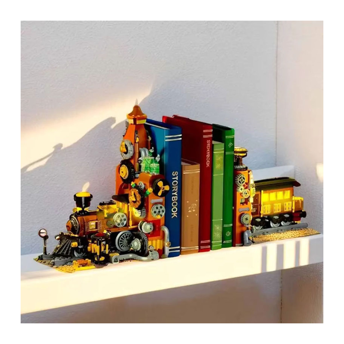 CETYL Retro-Dampfzug-Bauset Steampunk-Modell aus Kunststoff in Mehrfarbig als dekorative Buchstützen - Bild 3