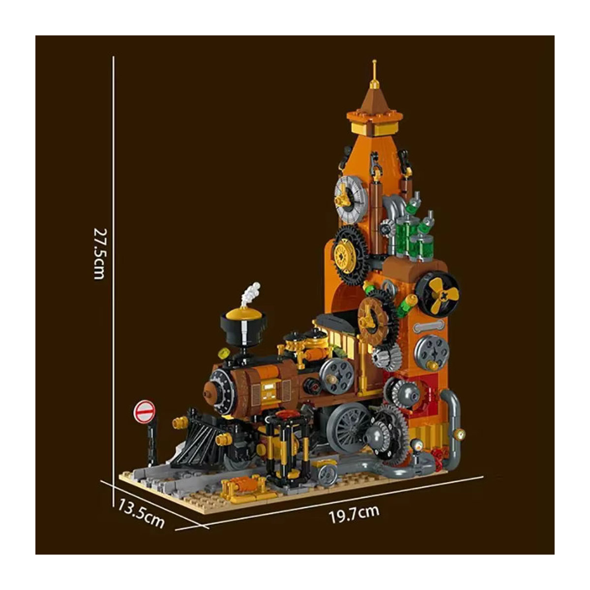 CETYL Retro-Dampfzug-Bauset Steampunk-Modell aus Kunststoff in Mehrfarbig als dekorative Buchstützen - Bild 4