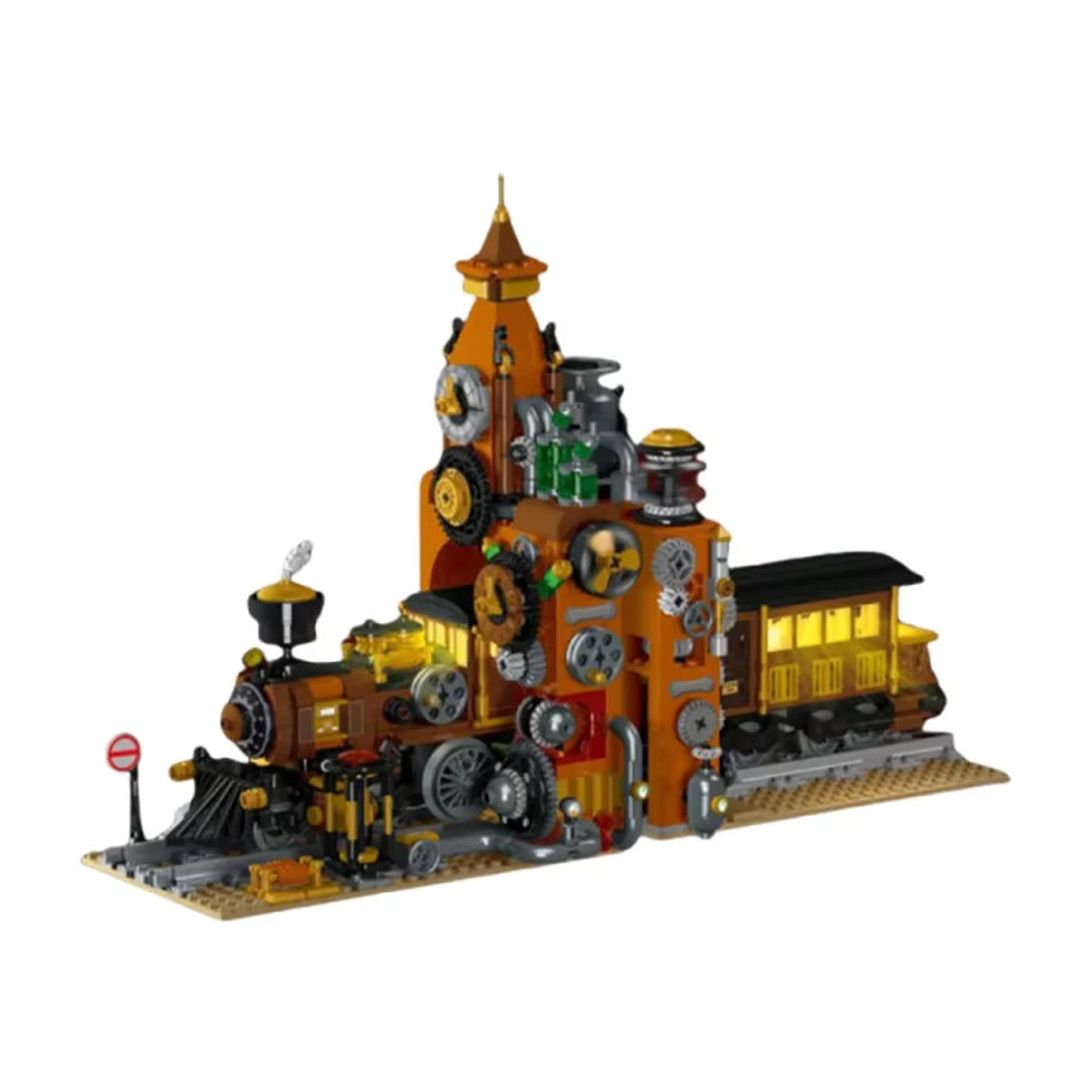 CETYL Retro-Dampfzug-Bauset Steampunk-Modell aus Kunststoff in Mehrfarbig als dekorative Buchstützen - Bild 7