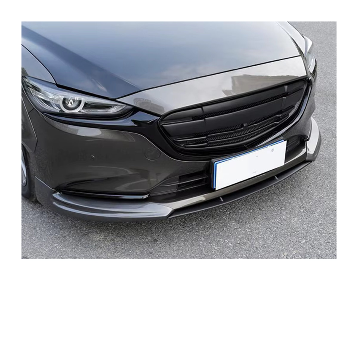 CEYUSOT Kühlergrill Zierleisten für Mazda 6 2019-2022, Full Star Racing Front Stoßstangen Abdeckung aus ABS Kunststoff, Schwarz - Bild 2