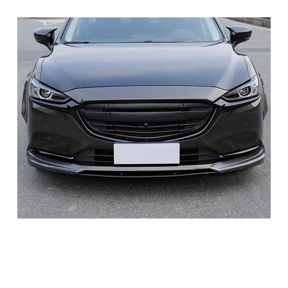 CEYUSOT Kühlergrill Zierleisten für Mazda 6 2019-2022, Full Star Racing Front Stoßstangen Abdeckung aus ABS Kunststoff, Schwarz - Bild 5