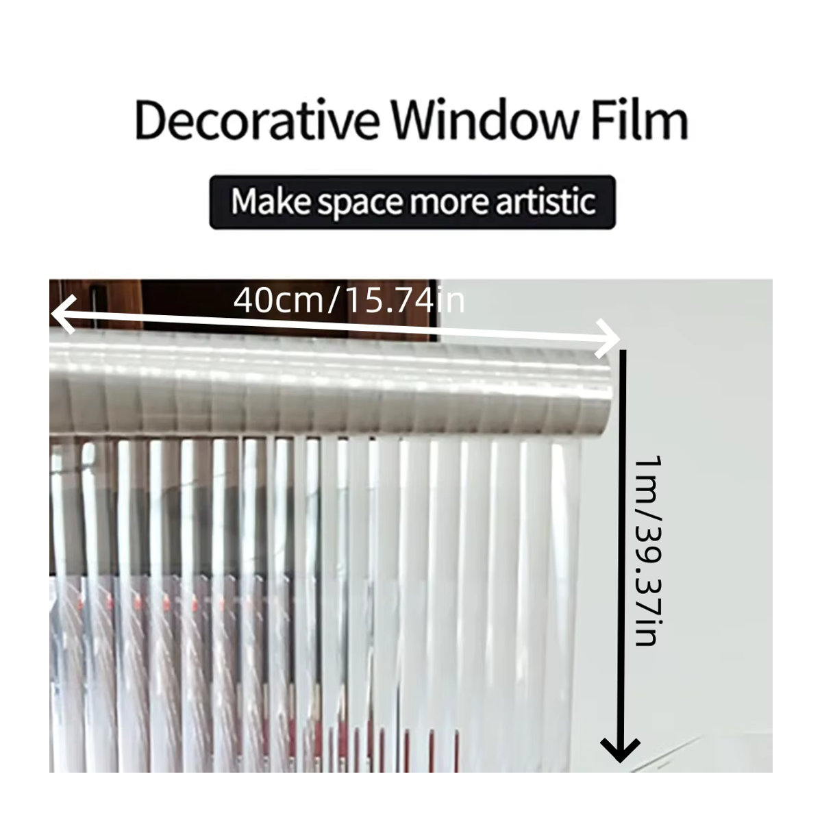 Changhong Milchglasfolie transparent und undurchsichtig mit modernem Streifenmuster für Badezimmerfenster aus Kunststoff - Bild 2