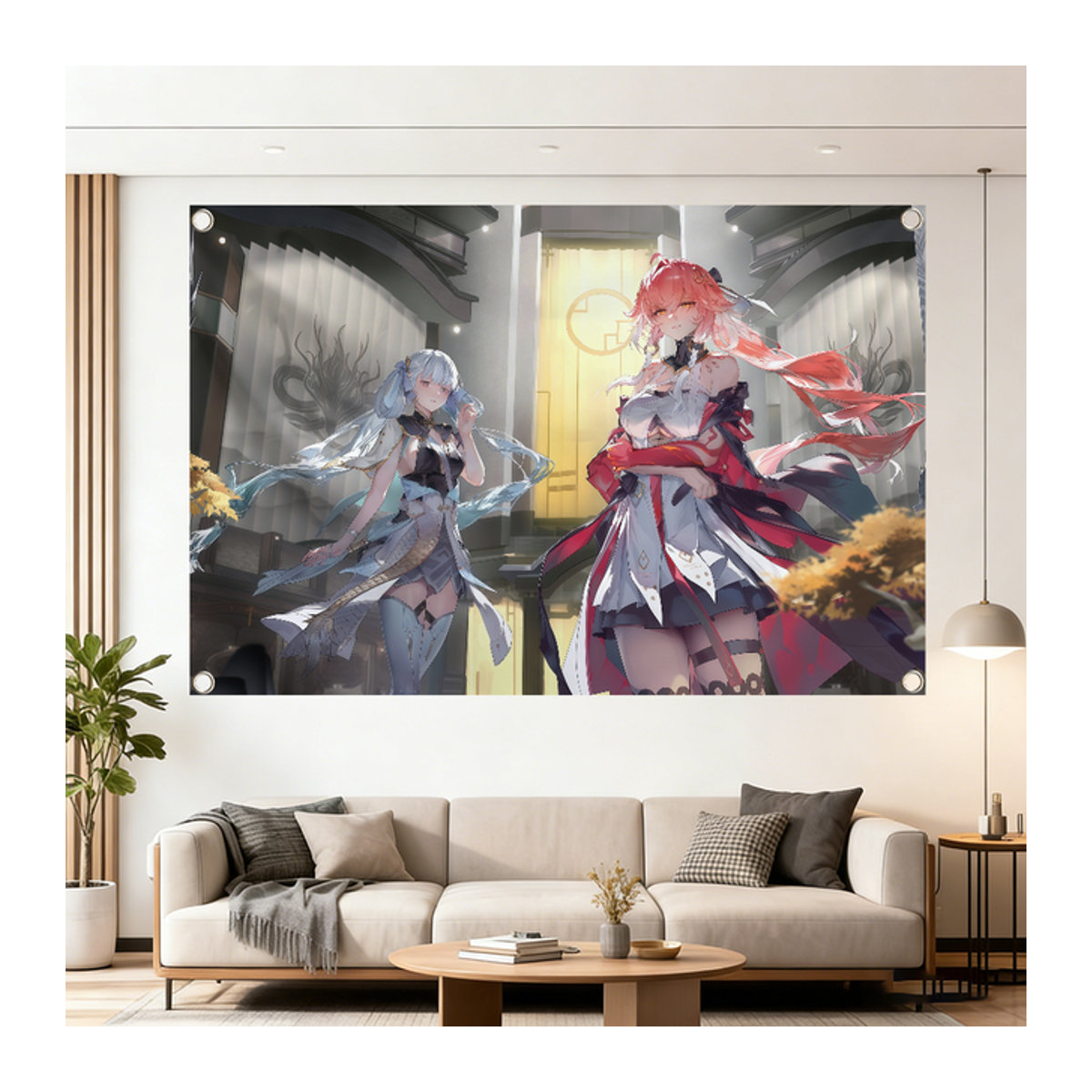 CHANGLI Wuthering Waves Kunstbanner Flagge für Outdoor und Zuhause, mehrfarbig, B/H: 60 x 40 cm - Bild 1