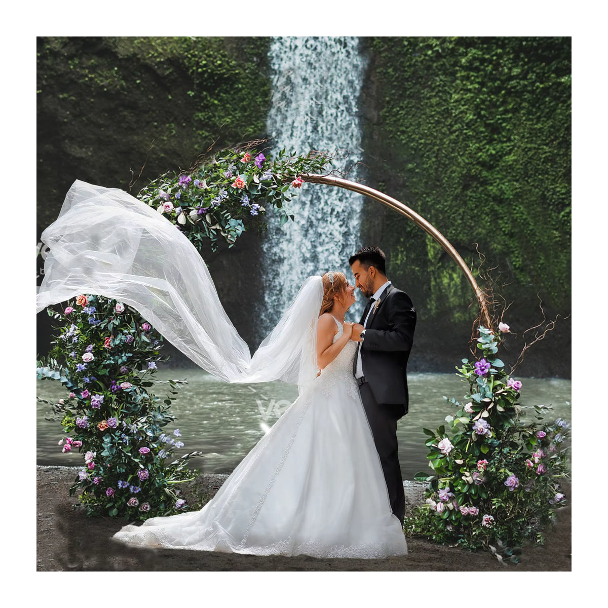 ChangYiMei Runder Metall-Ballonbogen in Gold für Hochzeiten und Geburtstage - Bild 2