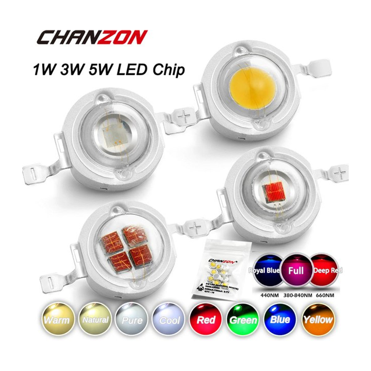 CHANZON LED Wachstumslicht Chips mit vollem Spektrum in verschiedenen Farben und Leistungsstufen - Bild 1