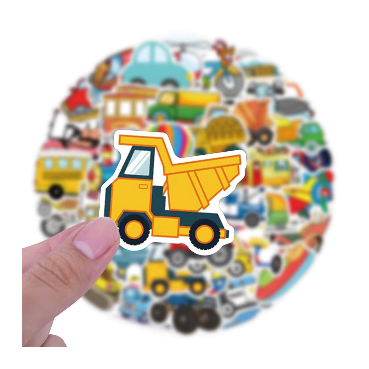 Charile Cartoon Aufkleber Set mit lustigen Transportmitteln wie Auto und Schiff in Mehrfarbig für Kinder zur Dekoration von Laptop, Kühlschrank und Telefon - Bild 3