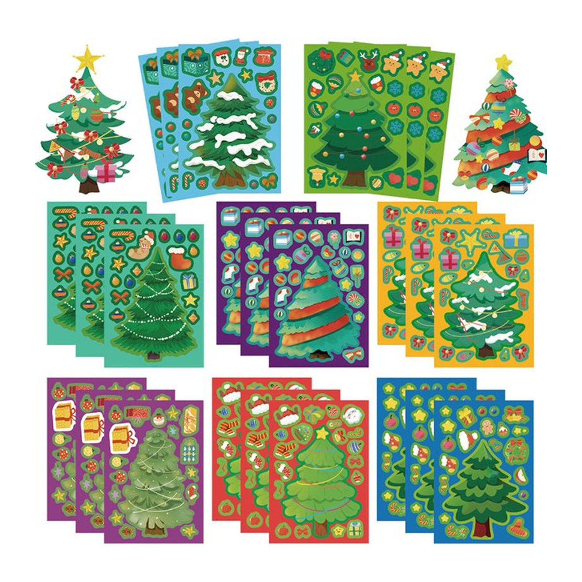 Charile Cartoon Weihnachten Baum Puzzle Aufkleber Mehrfarbig 8 bis 16 Stück Pädagogisches Jigsaw Spielzeug für Kinder - Bild 1