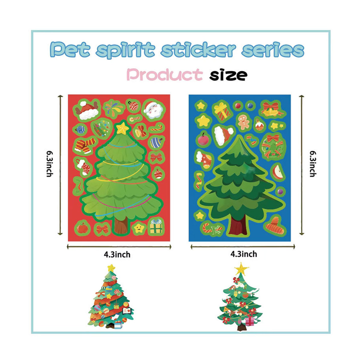 Charile Cartoon Weihnachten Baum Puzzle Aufkleber Mehrfarbig 8 bis 16 Stück Pädagogisches Jigsaw Spielzeug für Kinder - Bild 4