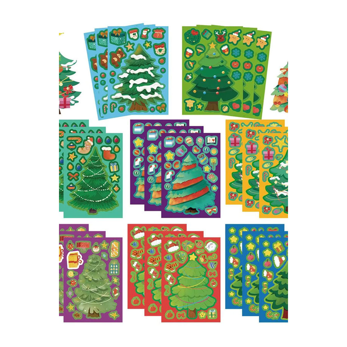 Charile Cartoon Weihnachten Baum Puzzle Aufkleber Mehrfarbig 8 bis 16 Stück Pädagogisches Jigsaw Spielzeug für Kinder - Bild 6