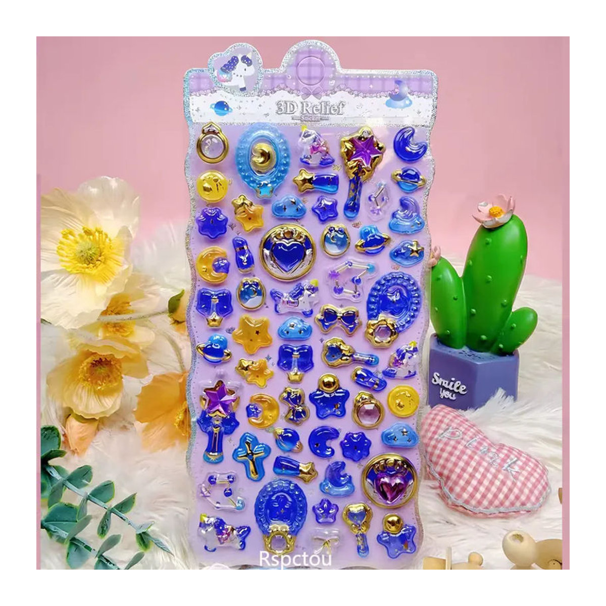Charile Kawaii 3D Relief Aufkleber mit Meerestieren, Schmetterlingen und Blumen in Mehrfarbig für Kinder zur Dekoration - Bild 4