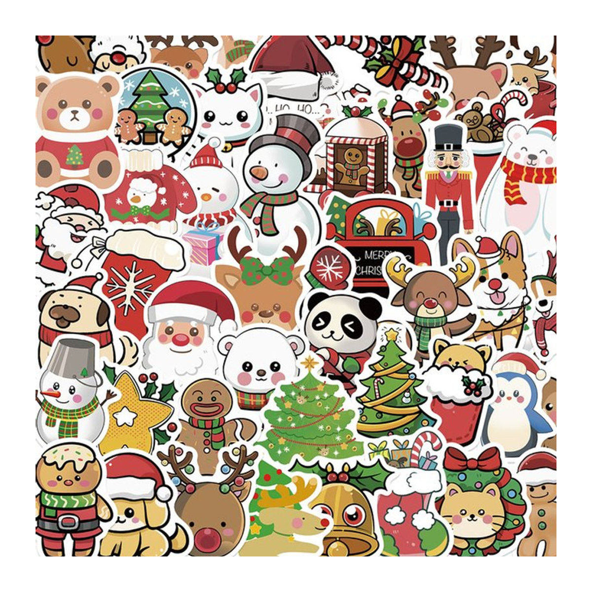 Charile Kawaii Cartoon Weihnachten Santa Claus Aufkleber Set, mehrfarbig, unregelmäßige Form für DIY Dekoration von Laptop und Kühlschrank - Bild 1