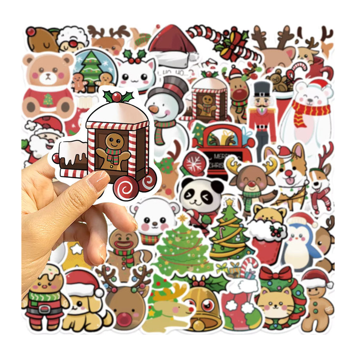 Charile Kawaii Cartoon Weihnachten Santa Claus Aufkleber Set, mehrfarbig, unregelmäßige Form für DIY Dekoration von Laptop und Kühlschrank - Bild 3