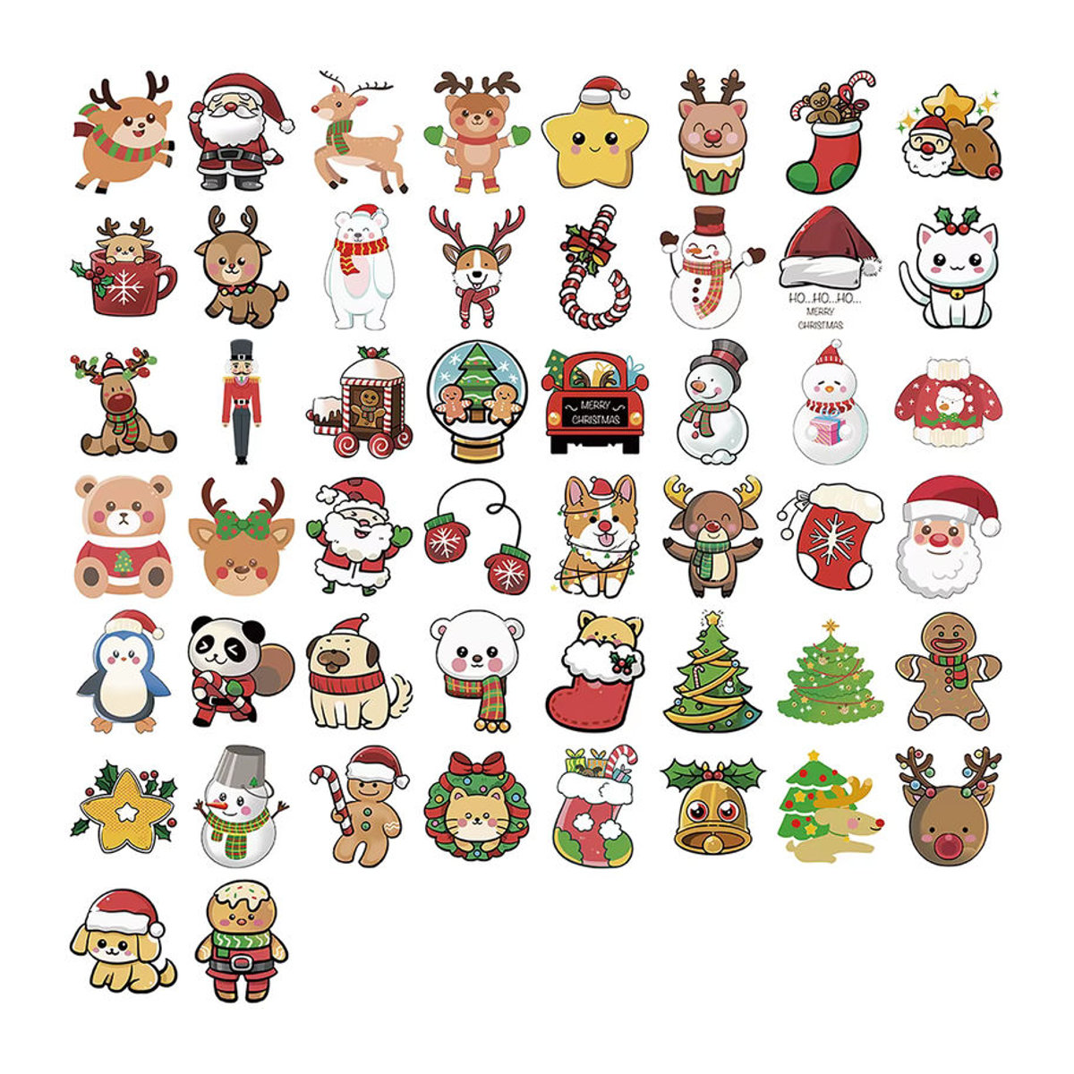 Charile Kawaii Cartoon Weihnachten Santa Claus Aufkleber Set, mehrfarbig, unregelmäßige Form für DIY Dekoration von Laptop und Kühlschrank - Bild 5
