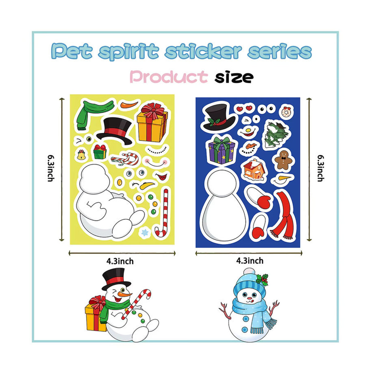 Charile Weihnachten Schneemann Puzzle Aufkleber DIY Bastelset für Kinder in Mehrfarbig - Bild 6