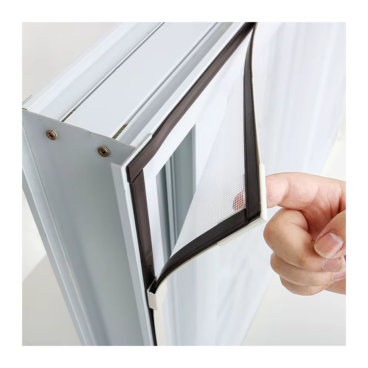 Charm Home Magnetisches Insektenschutzgitter als DIY Fenstergitter aus Tüll Mesh, abnehmbar und waschbar, Grau oder Schwarz - Bild 4