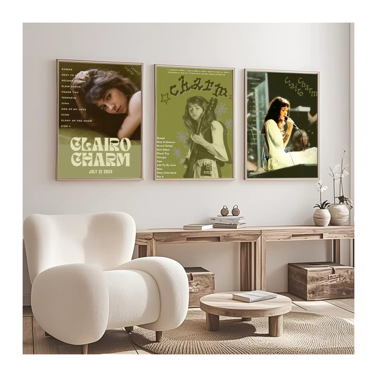 Charm Singer C-Clairo Poster als mehrfarbige Wandkunst im Vintage-Stil, rechteckiges Porträt aus Papier für die Wandmontage - Bild 4