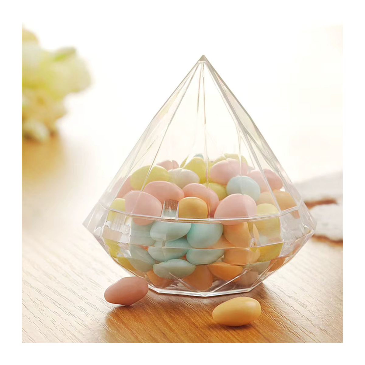 Charmante transparente Geschenkbox aus Kunststoff für Süßigkeiten und Partyzubehör, rechteckig, B/T/H: 28 x 15 x 8 cm - Bild 2