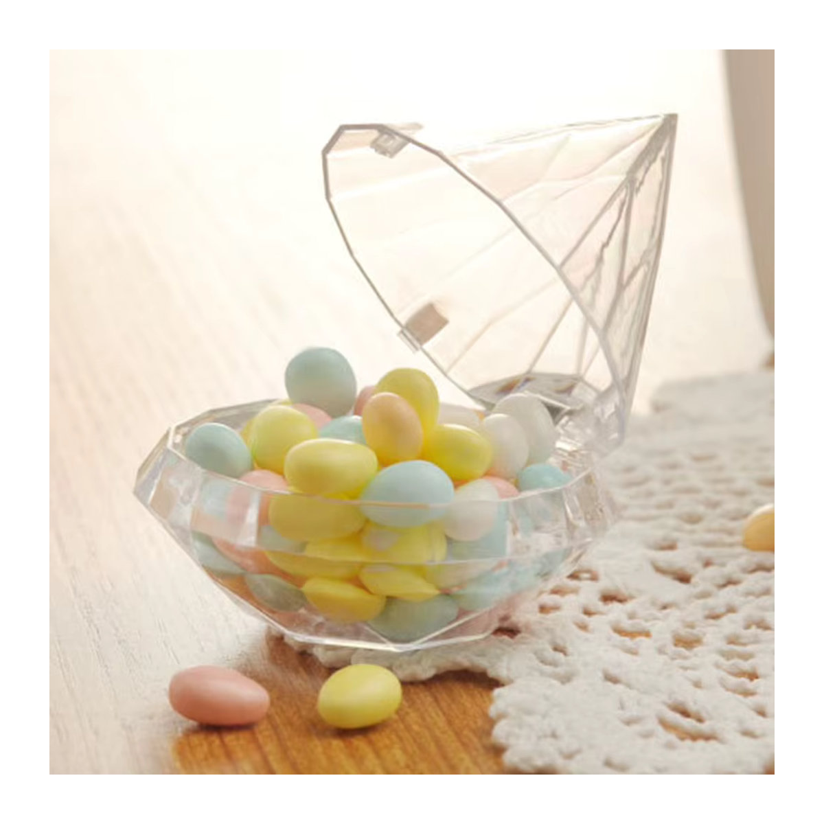 Charmante transparente Geschenkbox aus Kunststoff für Süßigkeiten und Partyzubehör, rechteckig, B/T/H: 28 x 15 x 8 cm - Bild 3